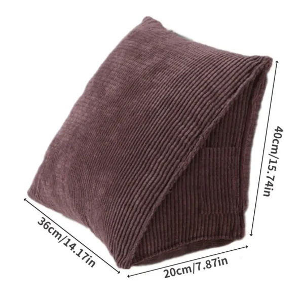 coussin de lecture triangle marron