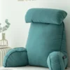 coussin de lecture ergonomique en velour bleu