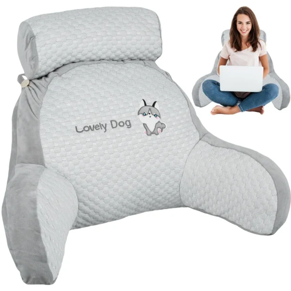 coussin de lecture lit chien clair