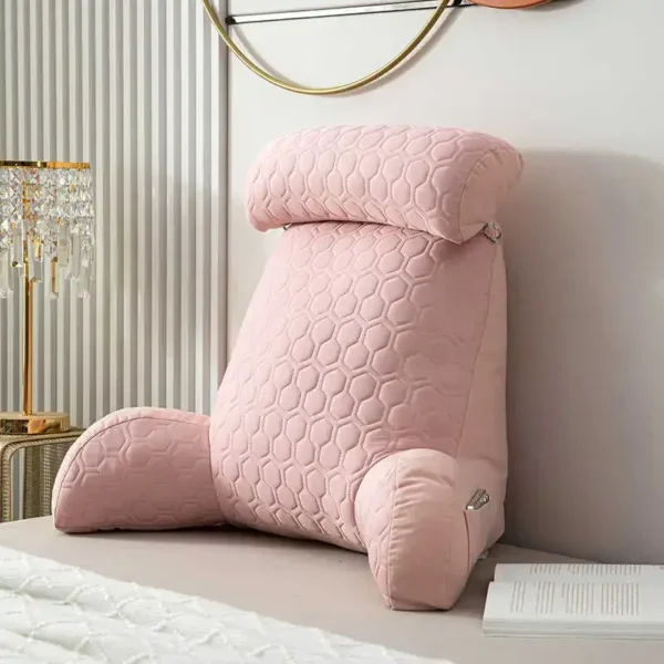 coussin de lecture médical en latex rose