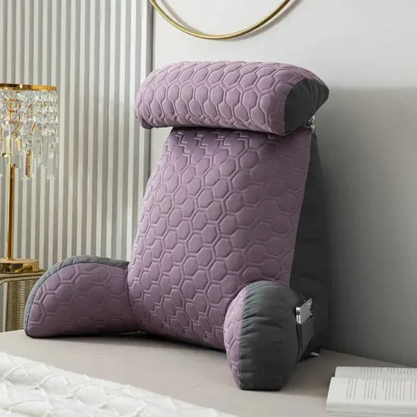 coussin de lecture médical en latex mauve