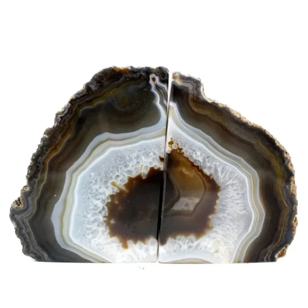 serre livre pierre d'agate marron naturelle