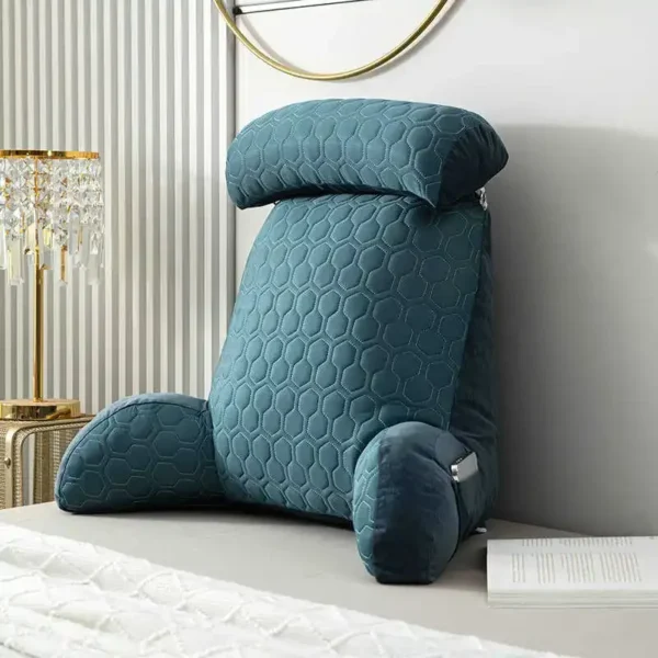 coussin de lecture médical en latex bleu