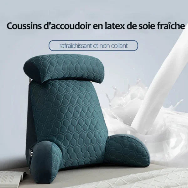 coussin de lecture médical en latex bleu clair