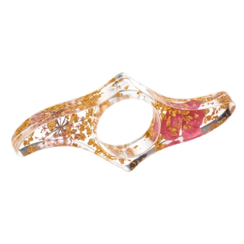 Bague de lecture chien floral rose doré