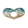 bague de lecture cœur des mers résine bleue