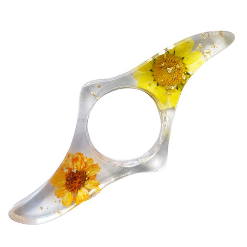 Bague de lecture vague marguerite jaune & dorures
