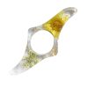 bague de lecture transparente florale jaune vert