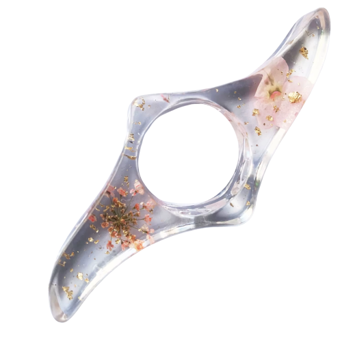 Bague de lecture transparente florale rose