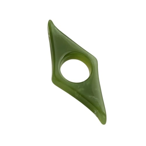Bague de lecture losange verte résine