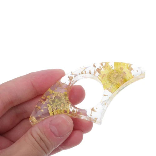 Bague de lecture fleurs séchées résine époxy