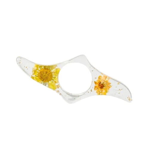 Bague de lecture fleurs séchées époxy